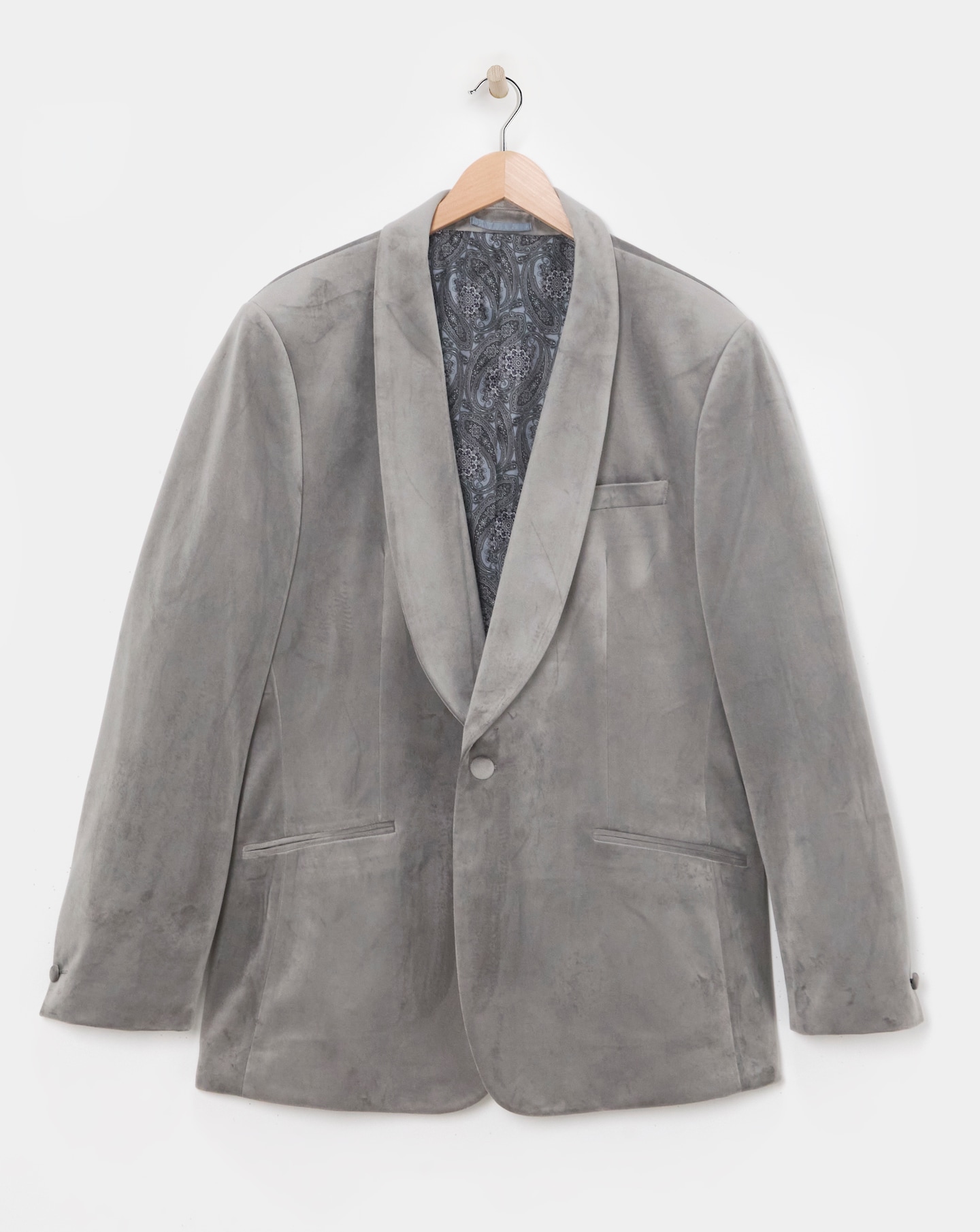 Velvet Satin Lapel Shawl Collar Blazer