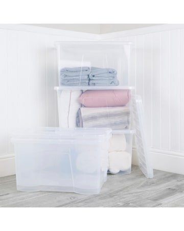 Wham Crystal 60L Box and Lid 5pk