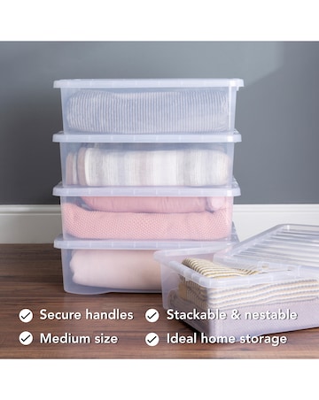 Wham Crystal Underbed 32L Box and Lid 5pk