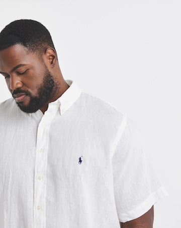 Polo Ralph Lauren Short Sleeve Linen Mix Shirt - White