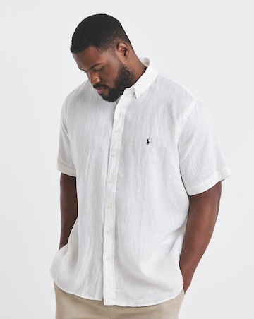 Polo Ralph Lauren Short Sleeve Linen Mix Shirt - White