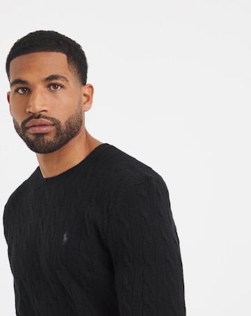 Polo Ralph Lauren Wool Cashmere Mix Cable Jumper - Black