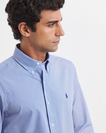Polo Ralph Lauren Long Sleeve Stretch Poplin Shirt - Blue/White