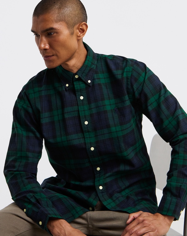 Polo Ralph Lauren Long Sleeve Check Oxford Shirt - Navy/Green