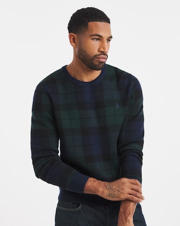 Polo Ralph Lauren Check Crew Knitted Jumper - Black