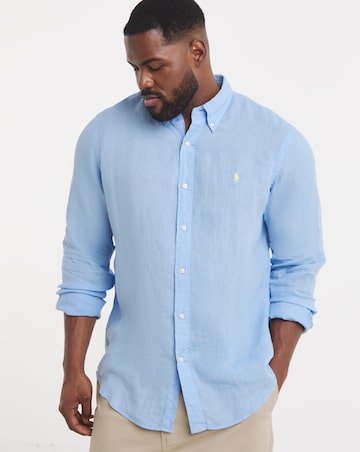 Polo Ralph Lauren Long Sleeve Linen Shirt - Blue