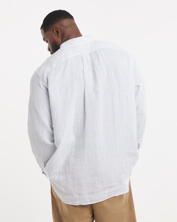 Polo Ralph Lauren Long Sleeve Stripe Linen Shirt - White/Blue