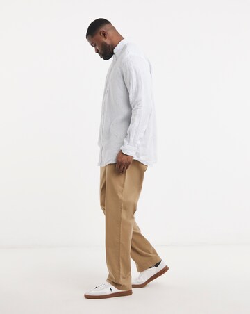 Polo Ralph Lauren Long Sleeve Stripe Linen Shirt - White/Blue
