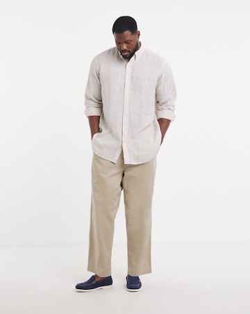 Polo Ralph Lauren Long Sleeve Linen Shirt - Beige/White