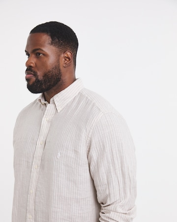 Polo Ralph Lauren Long Sleeve Linen Shirt - Beige/White