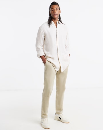 Polo Ralph Lauren Long Sleeve Linen Shirt - Beige/White