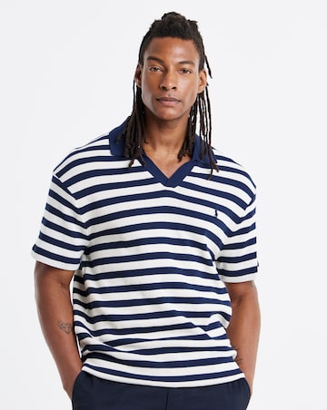 Polo Ralph Lauren Short Sleeve Stripe Polo - Navy/Cream