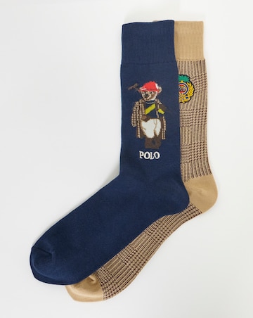 Polo Ralph Lauren 2 Pack Bear Print Sock - Multi
