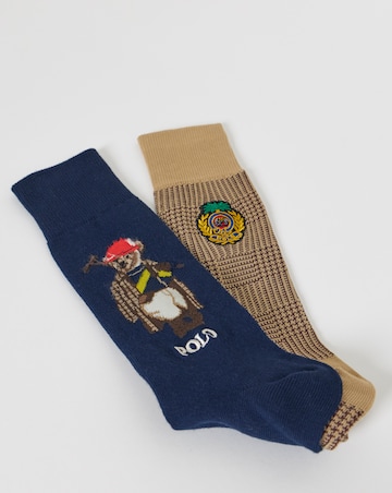 Polo Ralph Lauren 2 Pack Bear Print Sock - Multi