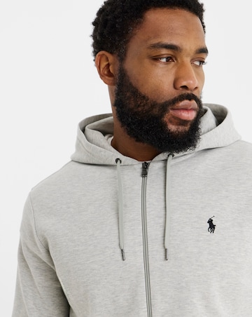 Polo Ralph Lauren Double Knit Zip Through Hoodie - Light Grey Heather