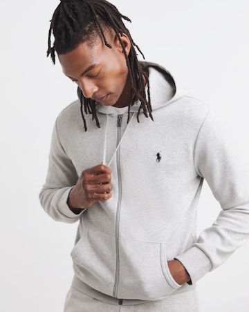 Polo Ralph Lauren Double Knit Zip Through Hoodie - Light Grey Heather