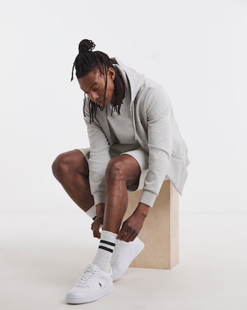 Polo Ralph Lauren Double Knit Zip Through Hoodie - Light Grey Heather