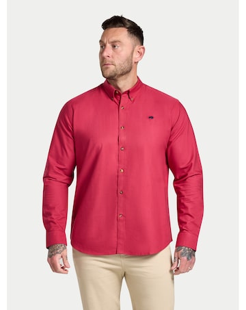 Raging Bull Long Sleeve Classic Oxford Shirt Berry