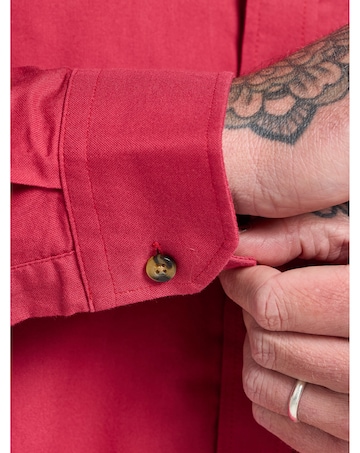 Raging Bull Long Sleeve Classic Oxford Shirt Berry