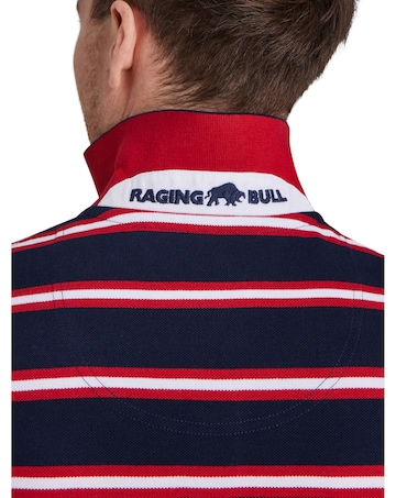 Raging Bull Triple Stripe Pique Polo Red