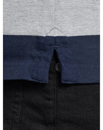 Raging Bull L/S Contrast Chest Stripe Rugby Cobalt