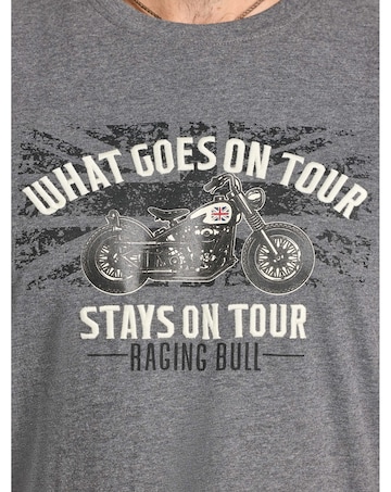 Raging Bull What Goes On Tour Print T-Shirt Dark Grey Marl