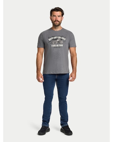 Raging Bull What Goes On Tour Print T-Shirt Dark Grey Marl