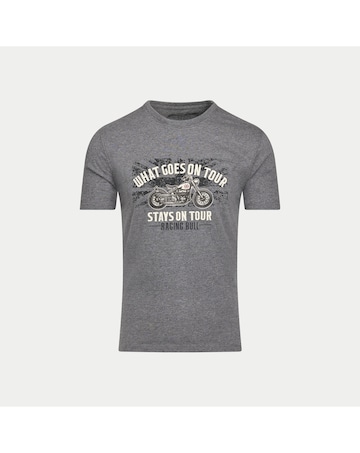 Raging Bull What Goes On Tour Print T-Shirt Dark Grey Marl