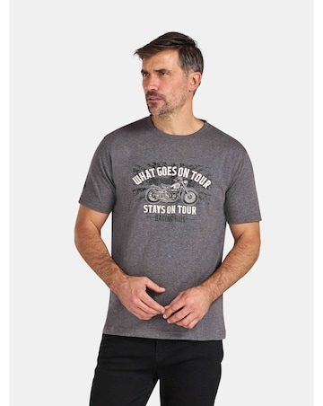 Raging Bull What Goes On Tour Print T-Shirt Dark Grey Marl