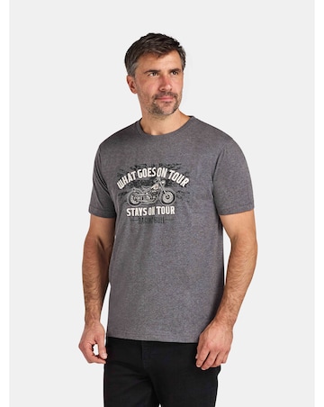 Raging Bull What Goes On Tour Print T-Shirt Dark Grey Marl