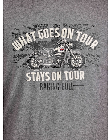 Raging Bull What Goes On Tour Print T-Shirt Dark Grey Marl