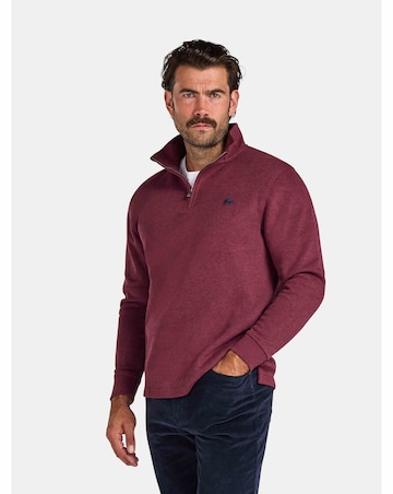 Raging Bull Classic French Rib Quarter Zip Burgundy