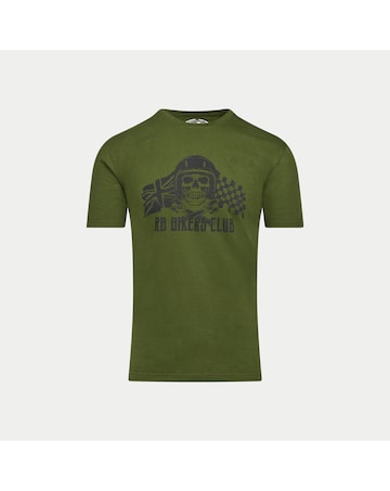 Raging Bull RB Bikers Club Print T-Shirt Army Green