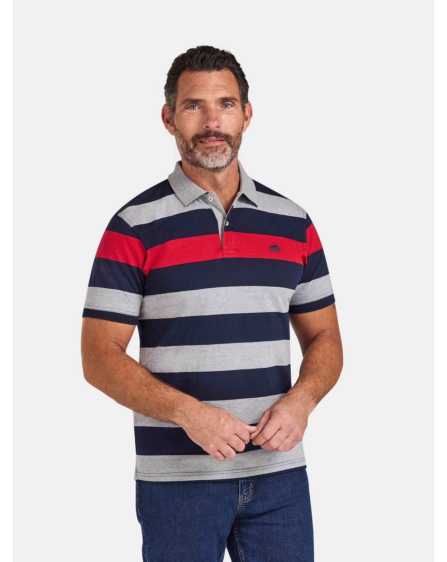 Raging Bull Contrast Chest Stripe Polo
