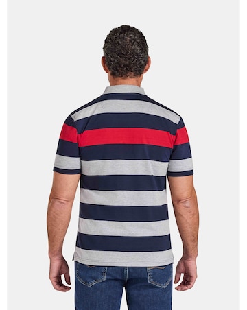 Raging Bull S/S Contrast Chest Stripe Polo Red