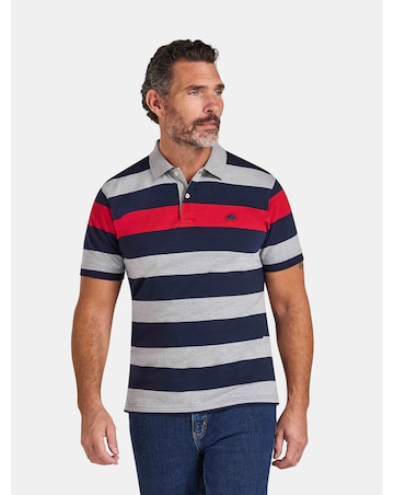 Raging Bull S/S Contrast Chest Stripe Polo Red