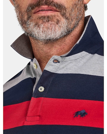 Raging Bull S/S Contrast Chest Stripe Polo Red