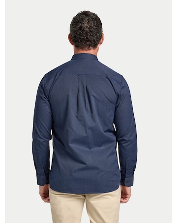 Raging Bull Long Sleeve Dash Dobby Cotton Shirt Navy