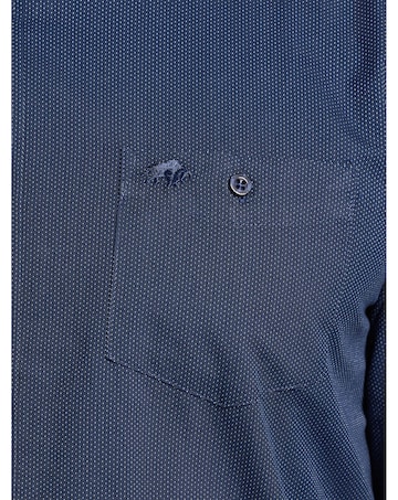 Raging Bull Long Sleeve Dash Dobby Cotton Shirt Navy