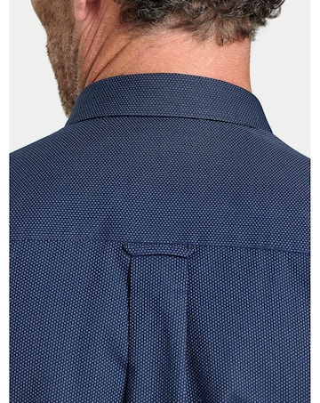 Raging Bull Long Sleeve Dash Dobby Cotton Shirt Navy