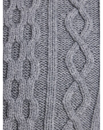 Raging Bull Chunky Cable Crew Neck Knit Grey Marl