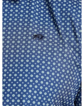 Raging Bull Long Sleeve Dotty Print Cotton Shirt Navy