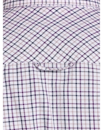 Raging Bull Long Sleeve Tattershall Brushed Cotton Shirt Purple