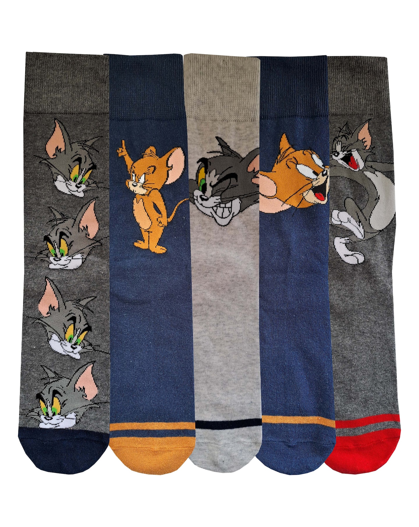 New In - Mens 5pk Tom & Jerry Socks