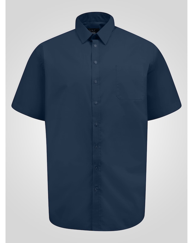 D555 Big & Tall Lucas Ultimate Stain Resist Non Iron S/S Stretch Shirt-Navy