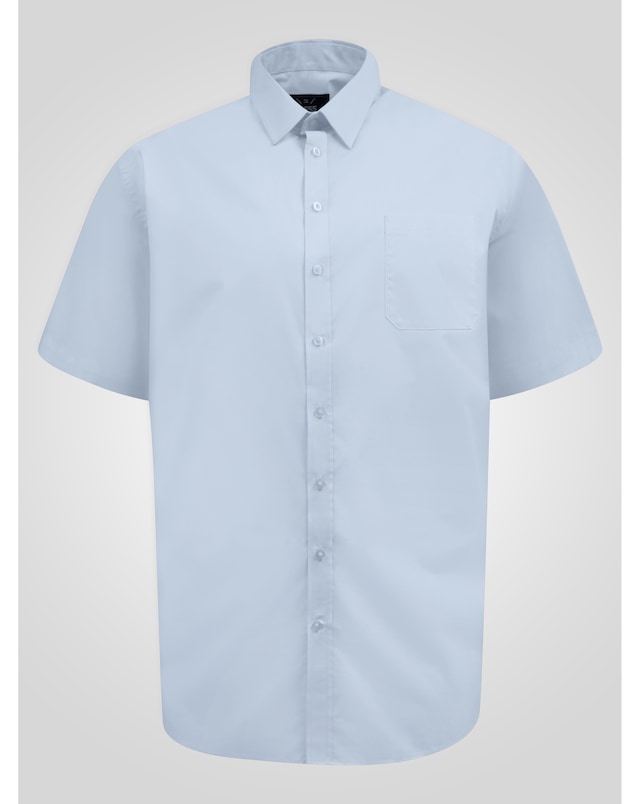 D555 Big & Tall Lucas Ultimate Stain Resist Non Iron S/S Stretch Shirt-Sky Blue