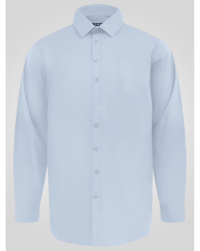 D555 Big & Tall Oliver Ultimate Stain Resist Non Iron L/S Stretch Shirt-Sky Blue