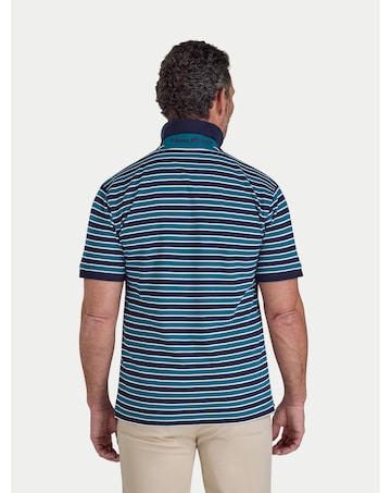 Raging Bull Triple Stripe Pique Polo Navy