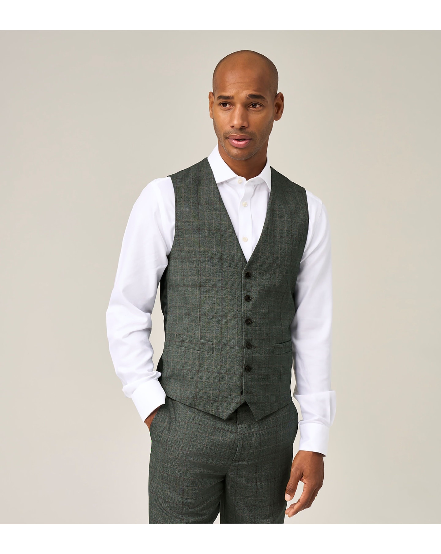 New In - Skopes Wesley Suit Waistcoat Green