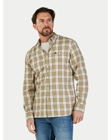 Raging Bull LS Suffolk Check Twill Shirt Tan